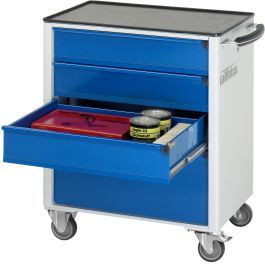Werkzeugwagen 7360, B700xT500xH860mm, 4xSchublade-VA, Metall-Top-25mm