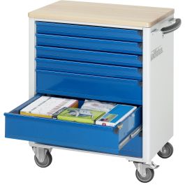 Werkzeugwagen 7365, B700xT500xH860mm, 7xSchublade-VA, Buche-Top-25mm