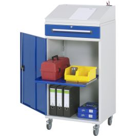 Beistellschrank Stehpult 02, B650xT520xH1235/1345mm, mobil