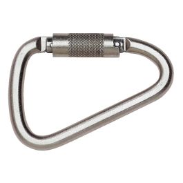 Bergsteigerhaken 35kN-BS25-TWaus Stahl, verzinkt, mitTwistlock, 2FachverschlussÖffnungsweite: 25 mmGröße: 124 x 79 mmDurchm.: 11 mm