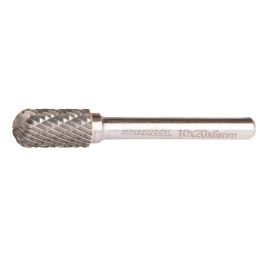 Hartmetall Frässtift  - Walzenrund • Kreuzverzahnung • LxØ 20x10 mm • max. 33.000 U/min