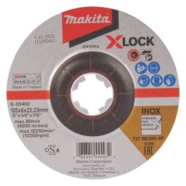 Schruppscheibe X-LOCK - Ø 125 mm • 6,0 mm • WA36N-BF • X-LOCK • INOX
