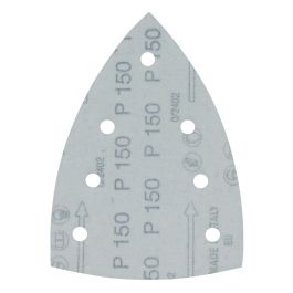 Schleifpapier A150 100x150mm Klett - 100x150 mm • Körnung A150 • Klett • 7 Loch • 10 Stück