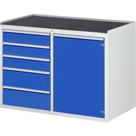 Schubladenschrank LL5.23.12, B1145xT650xH825mm, MT-Top-25mm,5xSchublade-TA,1xTür