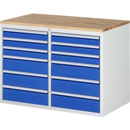 Schubladenschrank LL5.9.9, B1145xT650xH825mm, B-Top-25mm, 12xSchublade-TA