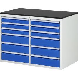 Schubladenschrank LL5.9.9, B1145xT650xH820mm, M-Top-22mm, 12xSchublade-TA