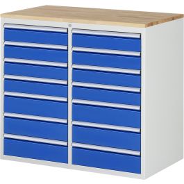 Schubladenschrank LL7.10.10, B1145xT650xH1035mm, B-Top-25mm, 14xSchublade-TA