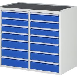 Schubladenschrank LL7.10.10, B1145xT650xH1035mm, MT-Top-25mm, 14xSchublade-TA