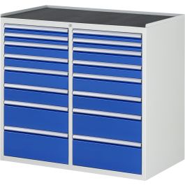 Schubladenschrank LL7.11.11, B1145xT650xH1035mm, MT-Top-25mm, 16xSchublade-TA