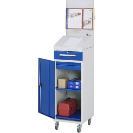 Beistellschrank Stehpult 04, B450xT520xH1235/1345/1895mm, mobil