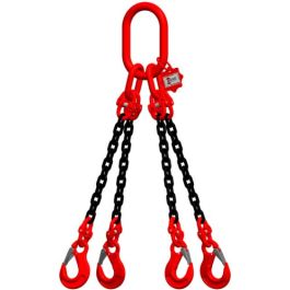 McBULL® 4-Strang-Kettengehänge, GK8, schwarz, 8 mm, 1 Meter, Typ4K16