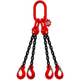 McBULL® 4-Strang-Kettengehänge, GK8, schwarz, 8 mm, 1 Meter, Typ1K16