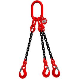 McBULL® 3-Strang-Kettengehänge, GK8, schwarz, 10 mm, 1 Meter, Typ4K25
