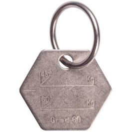 Prüfanhänger für Mehrstrang-Anschlagketten GK6, Edelstahl (mit Ring)
