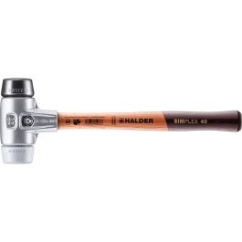 SIMPLEX-Schonhammer mit Aluminiumgehäuse und Holzstiel, Ø 40, Gummikomposition / TPE-mid