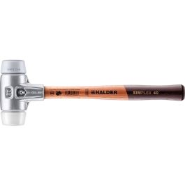 SIMPLEX-Schonhammer mit Aluminiumgehäuse und Holzstiel, Ø 40, TPE-Mid / Superplastik