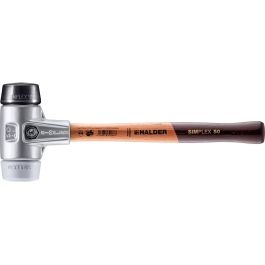 SIMPLEX-Schonhammer mit Aluminiumgehäuse und Holzstiel, Ø 50, Gummikomposition / TPE-mid