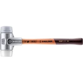 SIMPLEX-Schonhammer mit Aluminiumgehäuse und Holzstiel, Ø 50, TPE-Mid / Superplastik